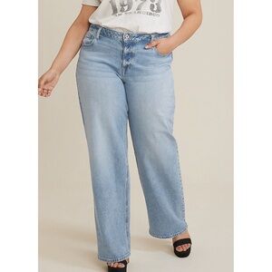 Maurices Plus Size edgely Curvy Mid Rise Relaxed Boyfriend Wide Leg Jean